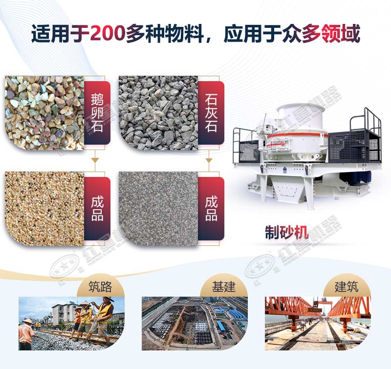 鵝卵石制砂機的應(yīng)用范圍廣