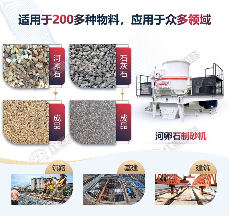 河卵石制沙機應(yīng)用范圍